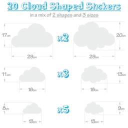 Set Of 21 Clouds Vinyl Wall Art Sticker Decal Kids Room Nursery Decoration - thumbnail 2