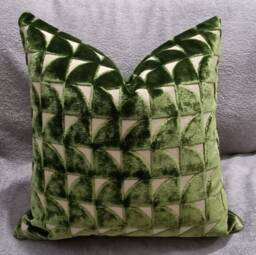 Designers Guild Marquise Fern & Omega Velvet Cushion Cover 45x45 cm
