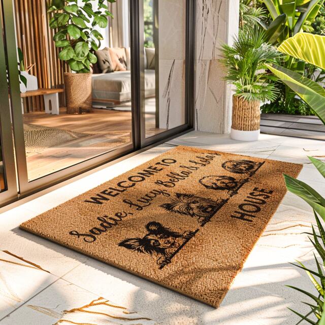 Custom Dog Breed Gift For Lovers - Personalized Welcome Rug To Our House Door Mat - image 1