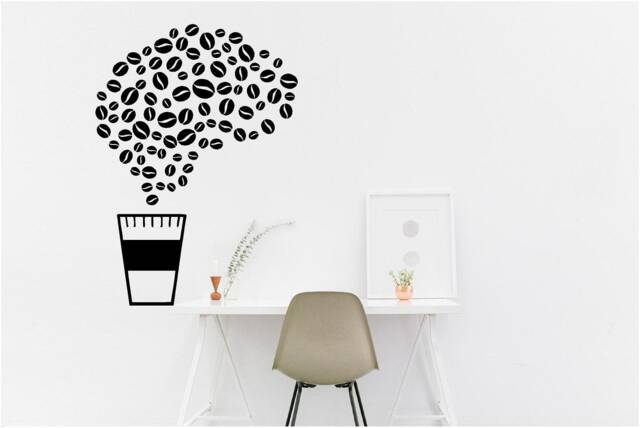Coffee Beans Vinyl Wall Art, Decal, Sticker, Transfer, Mural, Removable, Decor, Rent Friendly, Interior, Exterior, Full - 0823 - image 1