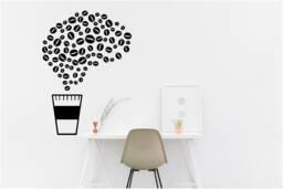 Coffee Beans Vinyl Wall Art, Decal, Sticker, Transfer, Mural, Removable, Decor, Rent Friendly, Interior, Exterior, Full - 0823 - thumbnail 1