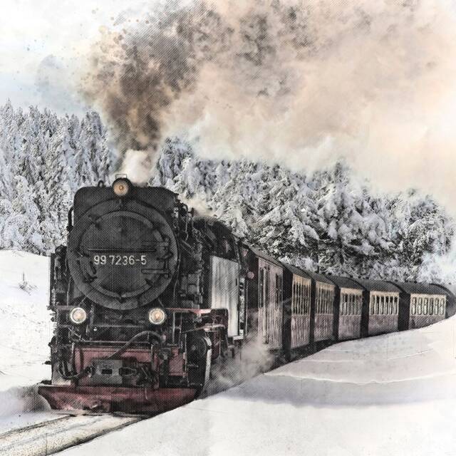 Orient Express Art Print Agatha Christie Fan Art, Vintage Train Poster - image 1