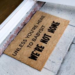 Mother's Day Doormat - Unless You're Here To Babysit We're Not Home Gift For Her Funny Door Mat Family Rug Love - thumbnail 2
