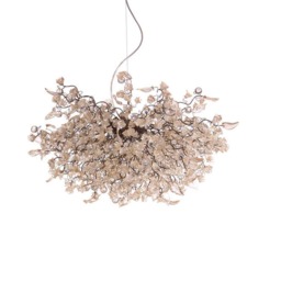 Large Hanging Chandeliers With Clear Transparent Mix Flowers & Leaves For Dining Room, A Unique Elegant Dining Room Light - thumbnail 2