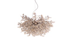Large Chandelier, Clear Resin Flowers, Leaves, Bubbles, Dining Room Light