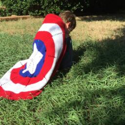 Superhero Pattern Cape Blanket, It Has Straps Instant Download Inspired By Captain America - thumbnail 2