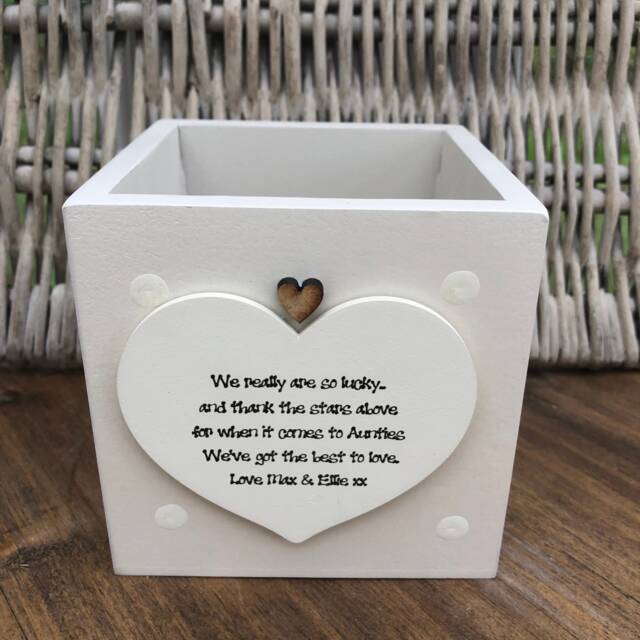 Auntie Personalised Flower/Plant Pot Gift Special Aunty Aunt Great Or Any Name. Shabby Chic Style Birthday Christmas Gardening - image 1