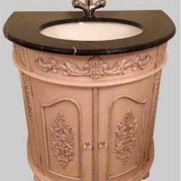 French Demi Lune Single Sink Bathroom Vanity Unit - thumbnail 2
