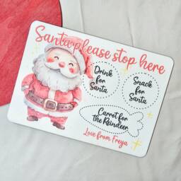 Snacks For Santa - Christmas Eve Board Plate Stop Here Board Personalised Father