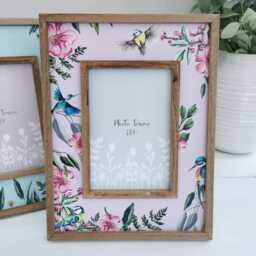 Floral Bird Wooden Photo Frame 4x6 Or 6x4 Portrait Display - thumbnail 2
