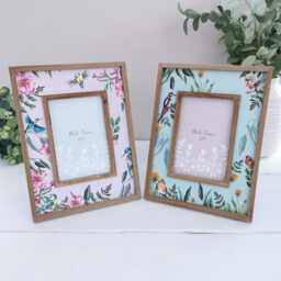 Floral Bird Wooden Photo Frame 4x6 Or 6x4 Portrait Display - thumbnail 1