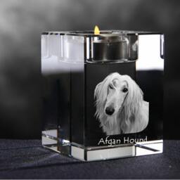 Afghan Hound, Crystal Candlestick With Dog, Souvenir, Decoration, Limited Edition, Collection - thumbnail 2