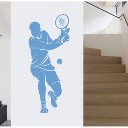 Tennis Wall Art Sticker, Tennis Sticker Decal, Decor, Male Player Gift, Decal - thumbnail 3