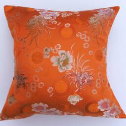 Asian Pillow Cover, Orange Asian Pillow, Throw Pillow Cover, Chinoiserie Decor, Japanese Oriental Chinese Pillow, Asian - thumbnail 2