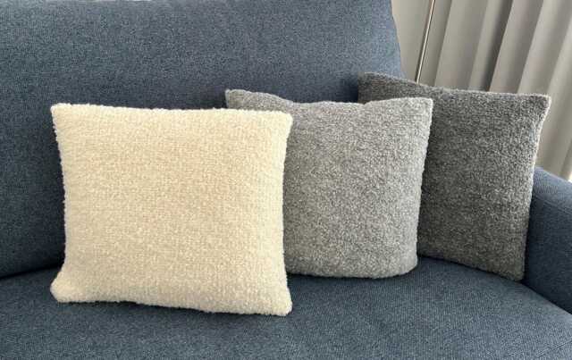 Hand Knitted Alpaca Boucle Pillow Cover, Natural Wool Zipper Cushion - image 1