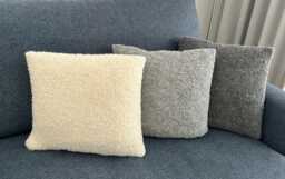 Hand Knitted Alpaca Boucle Pillow Cover, Natural Wool Zipper Cushion - thumbnail 1