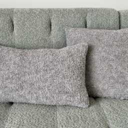 Hand Knitted Alpaca Boucle Pillow Cover, Natural Wool Zipper Cushion - thumbnail 3