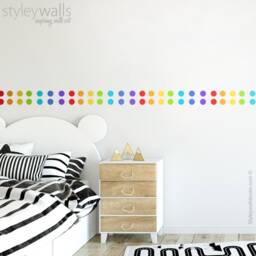 Rainbow Polka Dots Wall Decal, Confetti Colorful Pattern Kids Room Decals, Decor - thumbnail 4