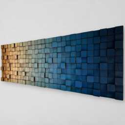 Ombre Wood Wall Art - Reclaimed Pine Sculpture - thumbnail 4