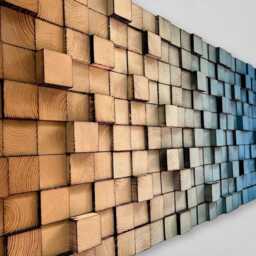 Ombre Wood Wall Art - Reclaimed Pine Sculpture - thumbnail 3