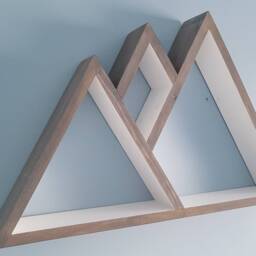 Mountain Shelf, Floating Geometric Shelves, Shelf Decor, Wood White Black Shelves - thumbnail 3