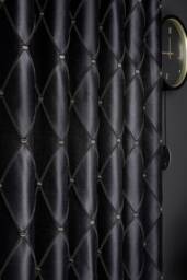 Black Curtain For Living Room & Bedroom, Luxury Diamond Embroidery Custom Size Drape, Cream Beige Gray Options