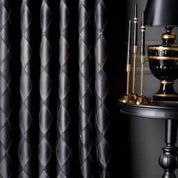 Black Curtain For Living Room & Bedroom, Luxury Diamond Embroidery Custom Size Drape, Cream Beige Gray Options - thumbnail 3