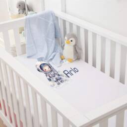 Personalised Custom Bedding Sheet, Cot, Crib, Toddler Bed, Space Theme Nursery, Any Name, Astronaught, Rainbow, New Baby Gift, Decor - thumbnail 3
