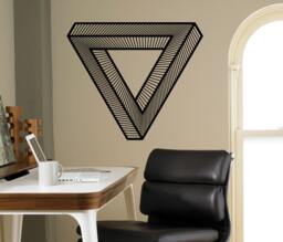 Optical Illusion Wall Vinyl Decal Impossible Triangle Sticker Abstract Home Decor Ideas Interior Custom Bedroom Art Window Murals 4(Oil - thumbnail 1