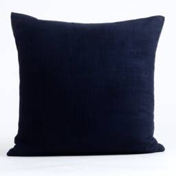 Ethnic Ikat Pillow Cover, Aqua Teal Navy, Vervain Fabric - thumbnail 4