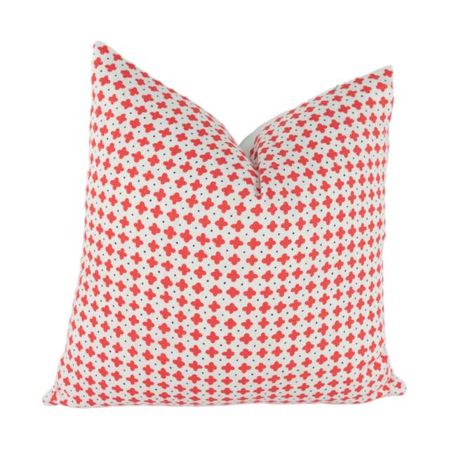 Vera Neumann For Schumacher - Polka Red Bold Cross & Petite Dot Designer Cushion Cover Handmade Throw Pillow Luxury Home Decor - image 1