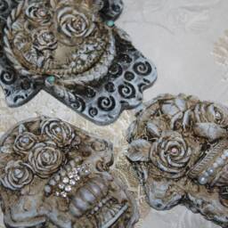 Handmade Clay Hamsa Wall Hanging Evil Eye Home Decor - thumbnail 4