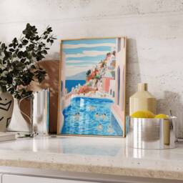 Boho Art, Swimming Pool Poster, Bathroom Wall Rustic Home D??cor, Chic Print, Contemporary Minimalist Art - thumbnail 3