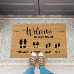 Little Feet, Big Love - Personalized Family Welcome Mat - thumbnail 2