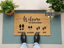 Little Feet, Big Love - Personalized Family Welcome Mat - thumbnail 1