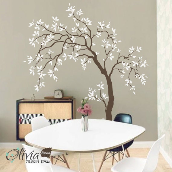 Large Wnd Blowing Tree Vinyl Wall Decal, Decoration Tree Sticker -Nt022 - image 1