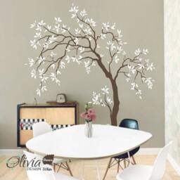 Large Wnd Blowing Tree Vinyl Wall Decal, Decoration Tree Sticker -Nt022 - thumbnail 1