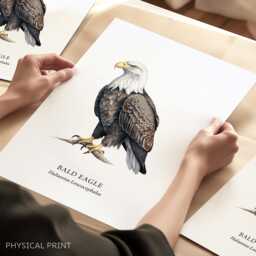 Bald Eagle Art, Birds Of Prey, Illustrated Birds, Bird Gifts, Wall Decor - thumbnail 1