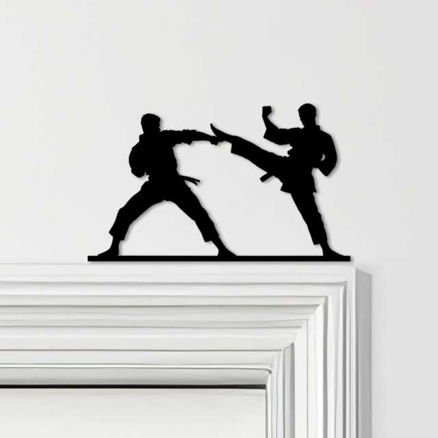 Door Topper Karate Fighters Various Colours Top Of Decorative Sign - Sign, Novelty Wall Decor, Frame Art, Art - image 1
