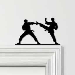 Door Topper Karate Fighters Various Colours Top Of Decorative Sign - Sign, Novelty Wall Decor, Frame Art, Art - thumbnail 1