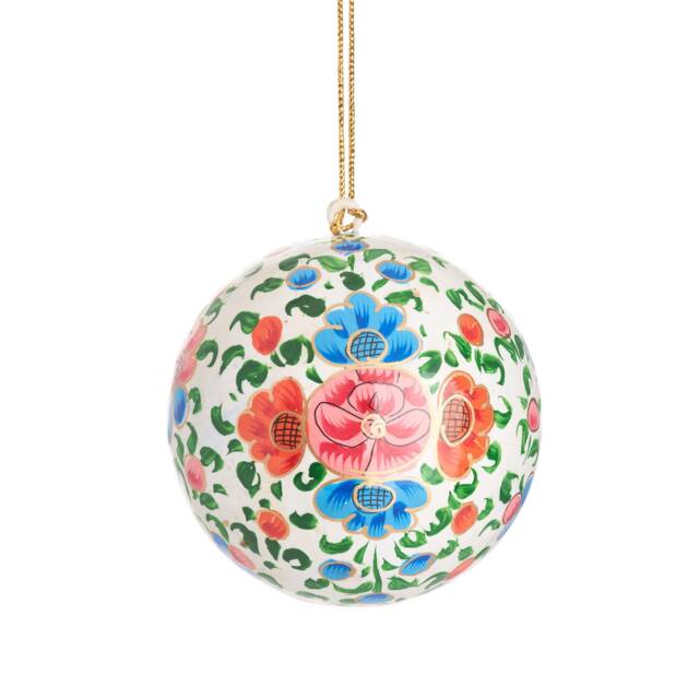 Floral Design Papier-M??ch?? Christmas Tree Bauble - Festive Ornament Nature Woodland Nordic Hygge Scandi Garden Outdoors Fairytale Gift - image 1