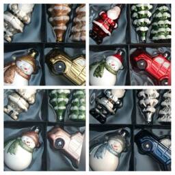 25 Piece Christmas Tree Bauble Decorations Set. Blush Pink Blue Gold, Red & White - thumbnail 3