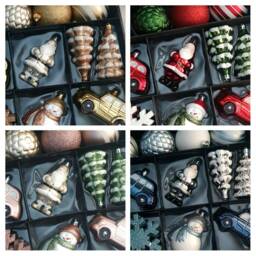 25 Piece Christmas Tree Bauble Decorations Set. Blush Pink Blue Gold, Red & White - thumbnail 2