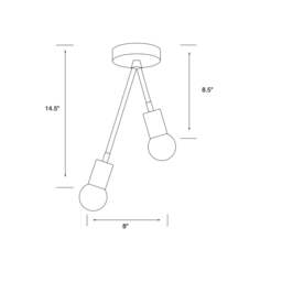 Eros 2 Light Ceiling Mounted Semi Flush - thumbnail 4