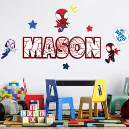 Kids Popular Characters Personalized Name Removable Wall Stickers Decal Home Decor Art Vinyl Mural Sp36 - thumbnail 2