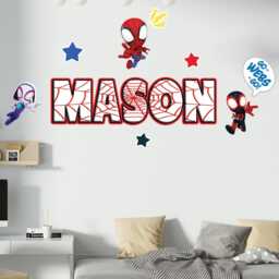 Kids Popular Characters Personalized Name Removable Wall Stickers Decal Home Decor Art Vinyl Mural Sp36 - thumbnail 3