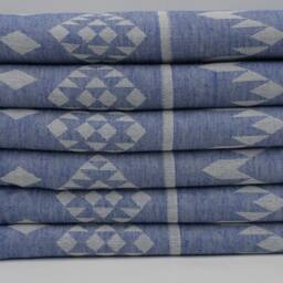 "Navy Blue Towel, Kilim Patterned Towel, 40""x70" - thumbnail 2