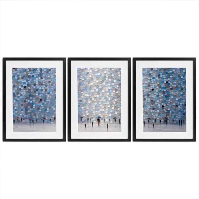 Dancing Rain Framed Art Print Trio - image 1
