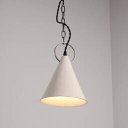White Ceramic Pendant Light Kitchen Island Lighting Handmade Cone Lamp Modern Farmhouse Decor - thumbnail 2