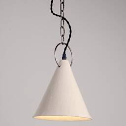White Ceramic Pendant Light Kitchen Island Lighting Handmade Cone Lamp Modern Farmhouse Decor - thumbnail 4